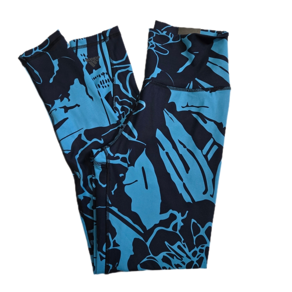 NWT Adidas 7/8 Aeroready Highrise Navy Blue and Light Blue Leggings